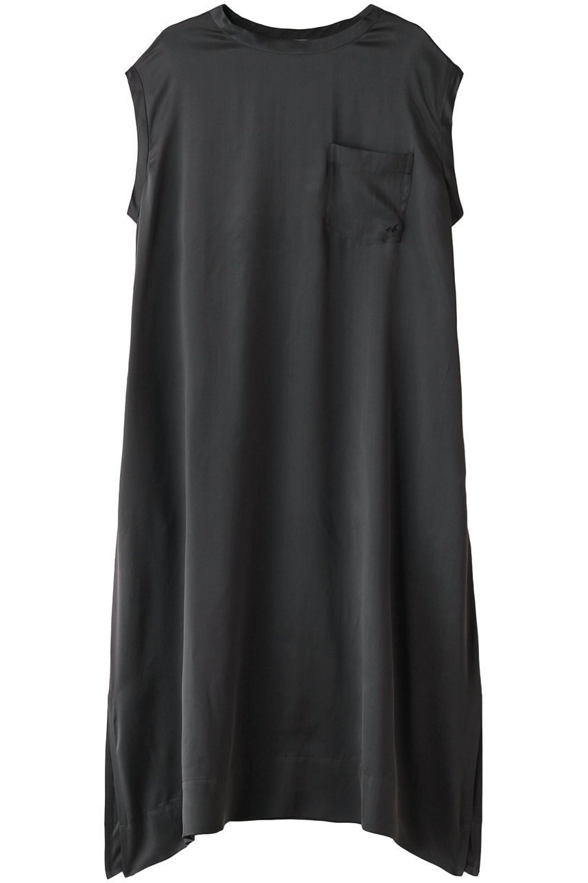 【エブール/ebure】の【Living】ウォッシャブルシルク フレンチスリーブワンピース インテリア・キッズ・メンズ・レディースファッション・服の通販 founy(ファニー) 　ファッション　Fashion　レディースファッション　Fashion for Women　ワンピース　Dresses　チュニック　Tunic Tops & Dresses　シルク　Silk, 100% Silk　スリット　Slit, Slit Detail　チュニック　Tunic, Long Top　ポケット　Pocket, Pocket Detail　エレガント 上品　Elegant　定番　Standard, Basic Item　グレー|ID: prp329100003890816 ipo3291000000036671956