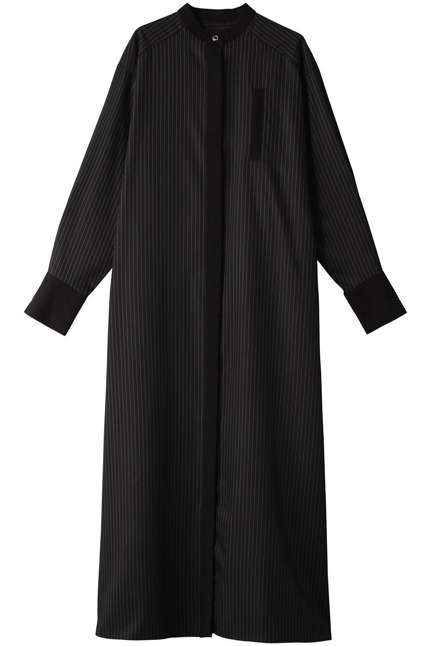 【リムアーク/RIM.ARK】のStripe shirt OP/ワンピース インテリア・キッズ・メンズ・レディースファッション・服の通販 founy(ファニー) 　ファッション　Fashion　レディースファッション　WOMEN　ワンピース　Dress　チュニック　Tunic　スタンド　Stand　ストライプ　Stripe　チュニック　Tunic　マニッシュ　Mannish　ロング　Long　エレガント 上品　Elegant　無地　Plain Color　羽織　Haori　ブラック|ID: prp329100003890855 ipo3291000000032377286