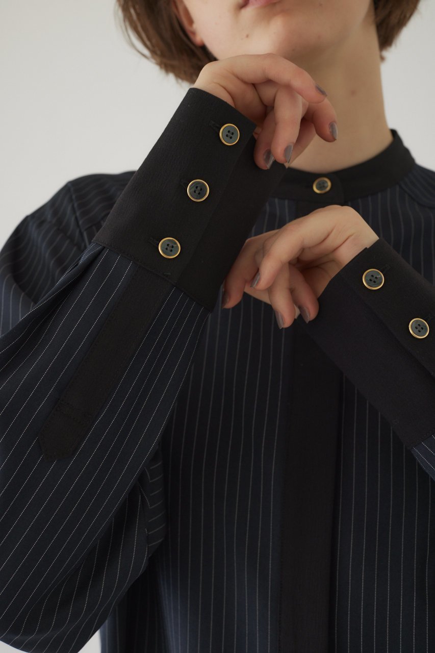 【リムアーク/RIM.ARK】のStripe shirt OP/ワンピース 人気、トレンドファッション・服の通販 founy(ファニー) 　ファッション　Fashion　レディースファッション　WOMEN　ワンピース　Dress　チュニック　Tunic　スタンド　Stand　ストライプ　Stripe　チュニック　Tunic　マニッシュ　Mannish　ロング　Long　エレガント 上品　Elegant　無地　Plain Color　羽織　Haori　other-8|ID: prp329100003890855 ipo3291000000032377294