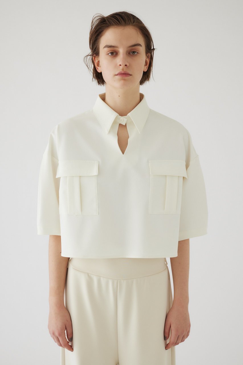 【リムアーク/RIM.ARK】のNeck design box tops/トップス 人気、トレンドファッション・服の通販 founy(ファニー) ファッション Fashion レディースファッション Fashion for Women トップス・カットソー Cut & Sew Tops シャツ・ブラウス・オフィスカジュアル Elegant Blouses & Button-Ups インナー Innerwear スリーブ Sleeve, Long Sleeve / Short Sleeve ツイル Twist, Twisted Detail ドレス Dress, One-Piece バランス Balance, Style Balance ルーズ Loose, Oversized ロング Long, Long-Length other-1|ID: prp329100003890858 ipo3291000000032882145