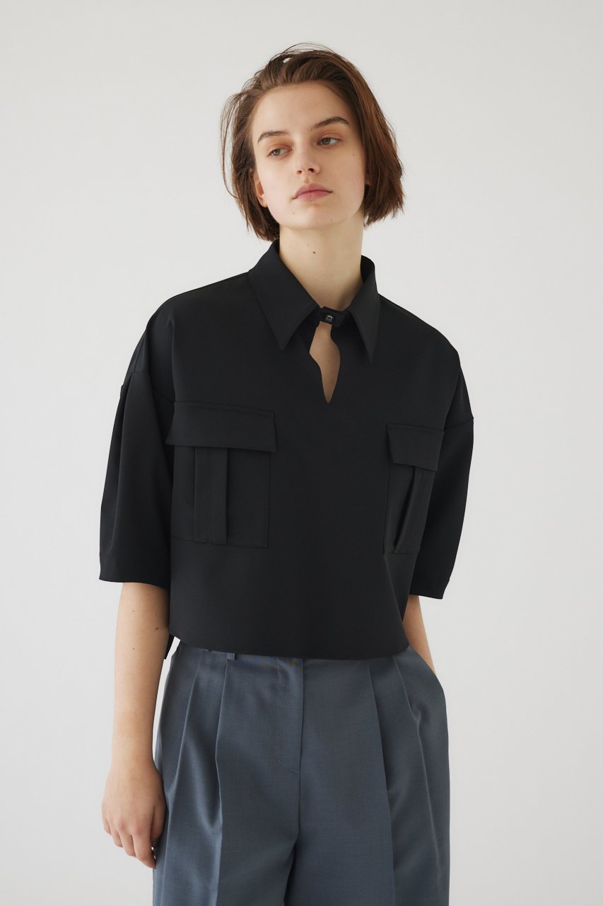 【リムアーク/RIM.ARK】のNeck design box tops/トップス 人気、トレンドファッション・服の通販 founy(ファニー) ファッション Fashion レディースファッション Fashion for Women トップス・カットソー Cut & Sew Tops シャツ・ブラウス・オフィスカジュアル Elegant Blouses & Button-Ups インナー Innerwear スリーブ Sleeve, Long Sleeve / Short Sleeve ツイル Twist, Twisted Detail ドレス Dress, One-Piece バランス Balance, Style Balance ルーズ Loose, Oversized ロング Long, Long-Length other-8|ID: prp329100003890858 ipo3291000000032882182