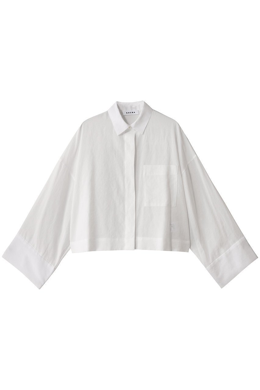 【サクラ/SACRA】のシュリンクギャバジンコットンシャツ インテリア・キッズ・メンズ・レディースファッション・服の通販 founy(ファニー) ファッション Fashion レディースファッション Fashion for Women トップス・カットソー Cut & Sew Tops シャツ・ブラウス・オフィスカジュアル Elegant Blouses & Button-Ups クロップド Cropped, Short Length シアー Sheer, See-Through スリーブ Sleeve, Long Sleeve / Short Sleeve トレンド Trend, Trending Now バランス Balance, Style Balance ロング Long, Long-Length ワイド Wide, Wide Fit 夏 Summer ホワイト|ID: prp329100003890896 ipo3291000000035367285