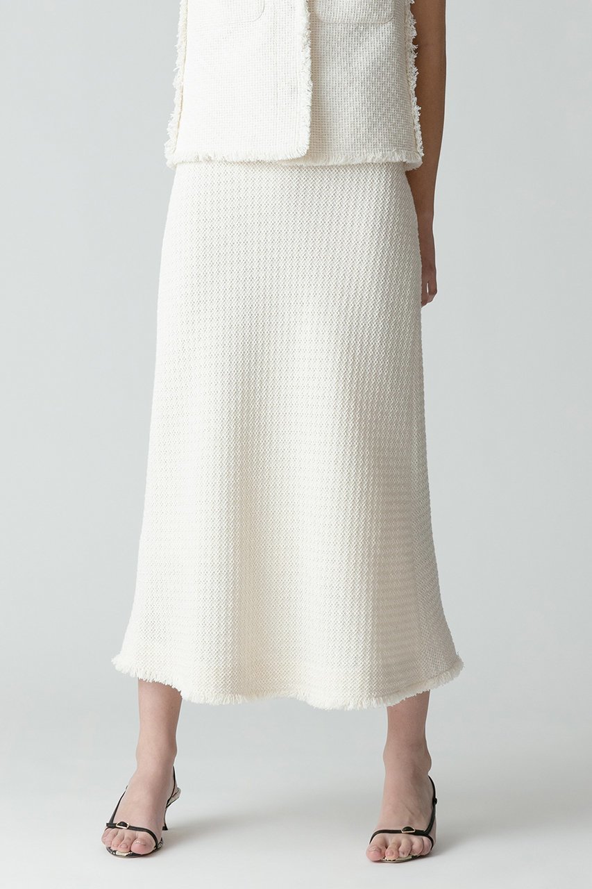 【アルアバイル/allureville】のラスティックツイードスカート インテリア・キッズ・メンズ・レディースファッション・服の通販 founy(ファニー) 　ファッション　Fashion　レディースファッション　WOMEN　スカート　Skirt　ロングスカート　Long Skirt　おすすめ　Recommend　イタリア　Italy　ツイード　Tweed　フリンジ　Fringe　リラックス　Relax　ロング　Long　再入荷　Restock/Back In Stock/Re Arrival　オフホワイト|ID: prp329100003890999 ipo3291000000025636671