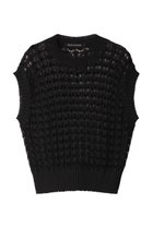 【ミズイロ インド/mizuiro ind】のpattern knitting c/neck vest ベスト black|ID:prp329100003891005