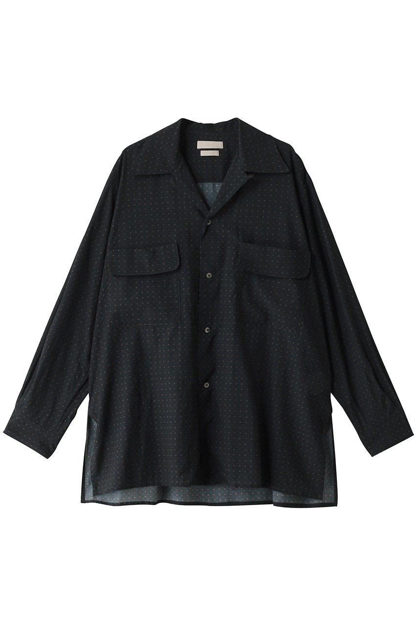 【ヨーク/YOKE / MEN】の【MEN】ピクセル ロープラッド オープン カラーシャツ インテリア・キッズ・メンズ・レディースファッション・服の通販 founy(ファニー) 　ファッション　Fashion　メンズファッション　Fashion for Men　キュプラ　Cupro, Eco Fabric　クラシカル　Classical, Vintage-Inspired　スリーブ　Sleeve, Long Sleeve / Short Sleeve　ポケット　Pocket, Pocket Detail　ロング　Long, Long-Length　夏　Summer　定番　Standard, Basic Item　春　Spring　S/S・春夏　SS, Spring/Summer, Warm Season　無地　Plain, Solid Color　羽織　Haori, Light Jacket　ネイビー|ID: prp329100003892428 ipo3291000000032912570