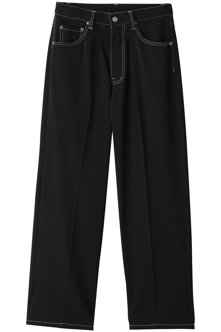 【ヨーク/YOKE】の【UNISEX】5P ワイドレッグ ストレートパンツ インテリア・キッズ・メンズ・レディースファッション・服の通販 founy(ファニー) 　ファッション　Fashion　レディースファッション　Fashion for Women　パンツ　Pants & Trousers　ユニセックス　Unisex, Genderless　シンプル　Simple, Minimal　ストレート　Straight, Straight Cut　ブラック|ID: prp329100003892429 ipo3291000000035581502