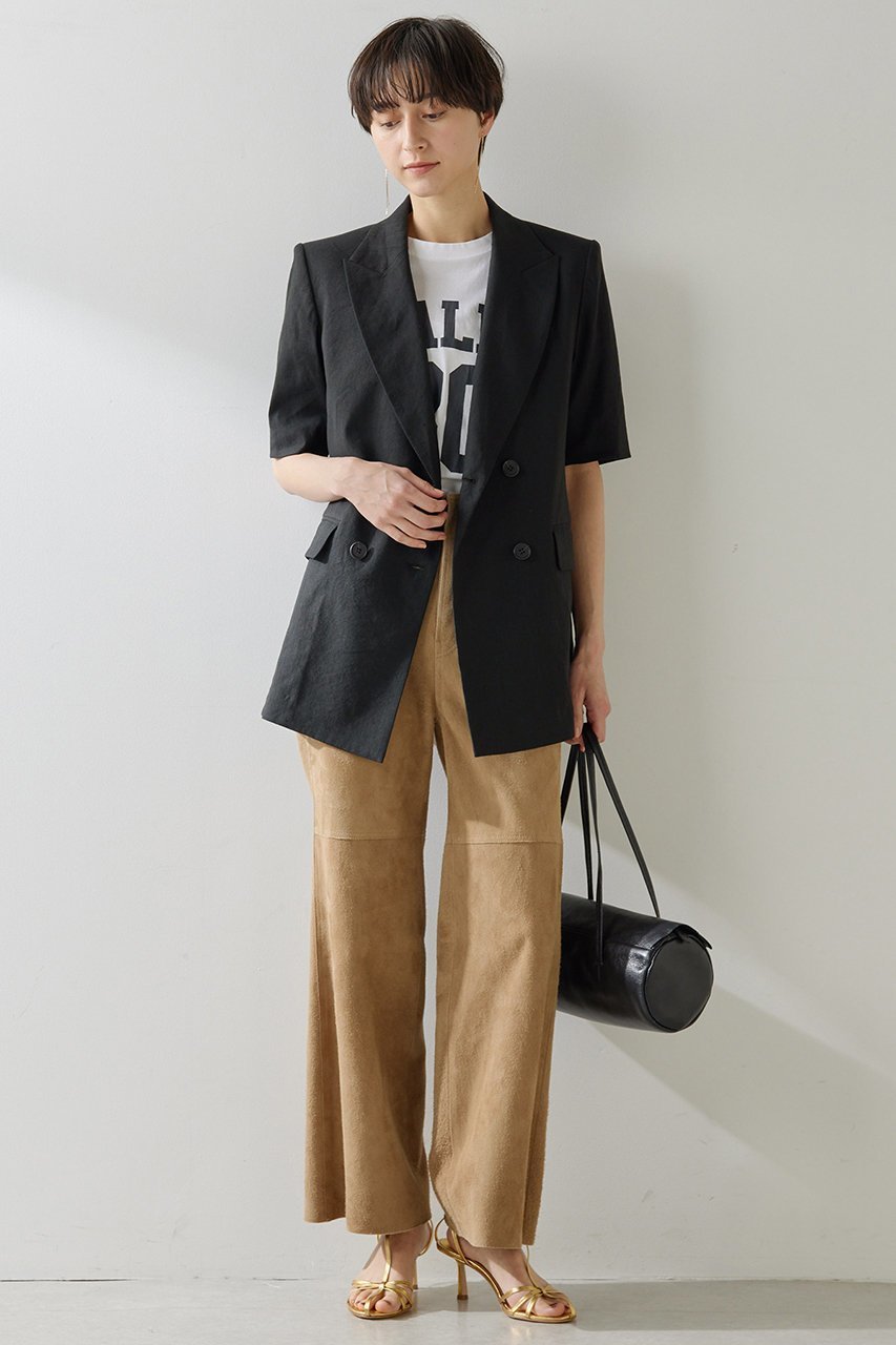 【ウィムガゼット/Whim Gazette】のリネンストレッチハーフスリーブジャケット 人気、トレンドファッション・服の通販 founy(ファニー) 　ファッション　Fashion　レディースファッション　WOMEN　アウター　Coat Outerwear　ジャケット　Jackets　ジャケット　Jacket　スタイリッシュ　Stylish　ストレッチ　Stretch　バランス　Balance　リネン　Linen　半袖　Short Sleeve　other-6|ID: prp329100003892443 ipo3291000000031323699
