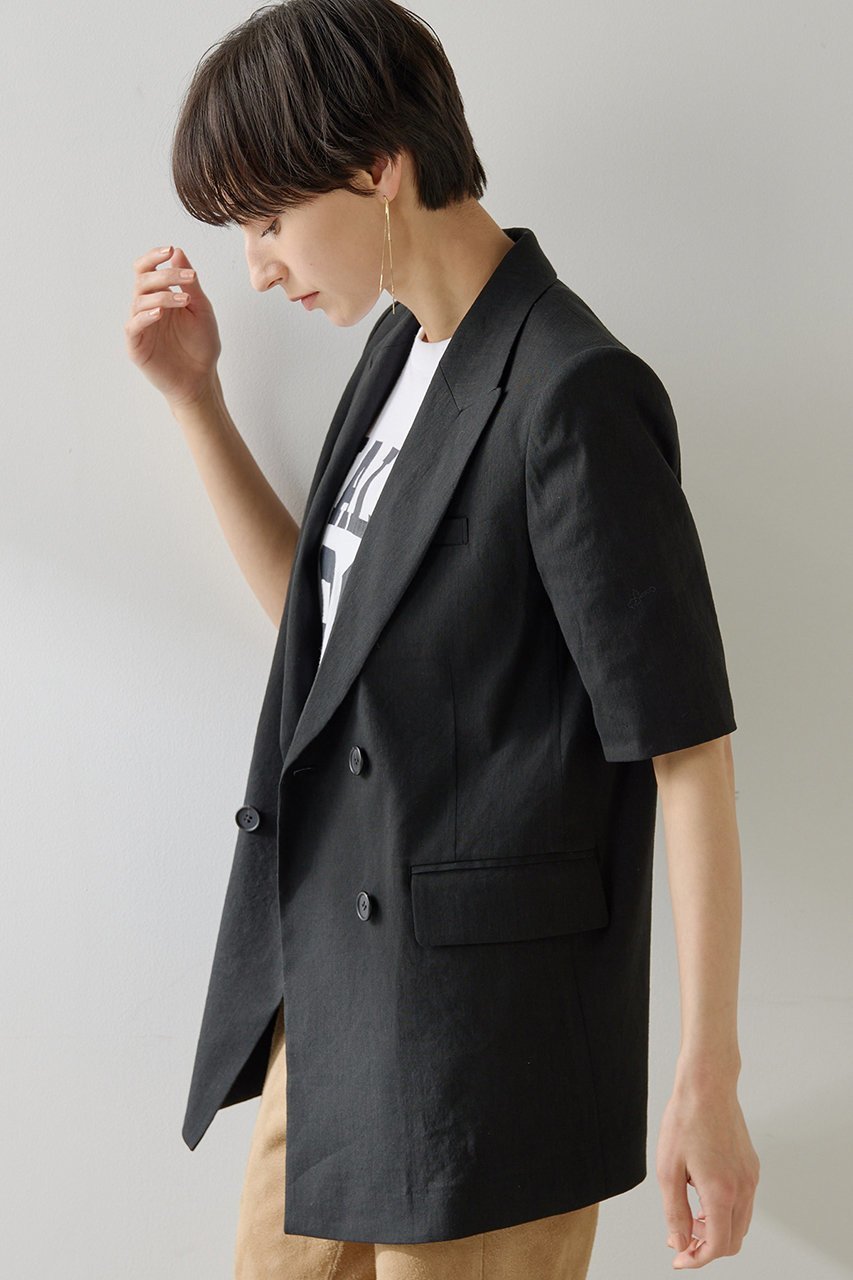 【ウィムガゼット/Whim Gazette】のリネンストレッチハーフスリーブジャケット 人気、トレンドファッション・服の通販 founy(ファニー) 　ファッション　Fashion　レディースファッション　Fashion for Women　アウター　Coat / Outerwear Collection　レディースジャケット・軽アウター　Jackets　ジャケット　Jacket, Outerwear　スタイリッシュ　Stylish, Fashionable　ストレッチ　Stretch, Stretchy Fabric　バランス　Balance, Style Balance　リネン　Linen, Linen Fabric　半袖　Short Sleeve, Half Sleeve　other-3|ID: prp329100003892443 ipo3291000000032952352