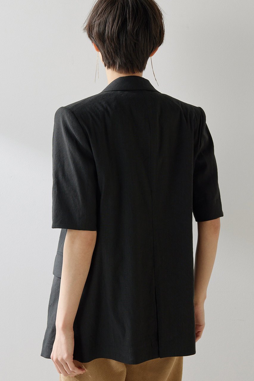 【ウィムガゼット/Whim Gazette】のリネンストレッチハーフスリーブジャケット 人気、トレンドファッション・服の通販 founy(ファニー) 　ファッション　Fashion　レディースファッション　Fashion for Women　アウター　Coat / Outerwear Collection　レディースジャケット・軽アウター　Jackets　ジャケット　Jacket, Outerwear　スタイリッシュ　Stylish, Fashionable　ストレッチ　Stretch, Stretchy Fabric　バランス　Balance, Style Balance　リネン　Linen, Linen Fabric　半袖　Short Sleeve, Half Sleeve　other-4|ID: prp329100003892443 ipo3291000000032952355