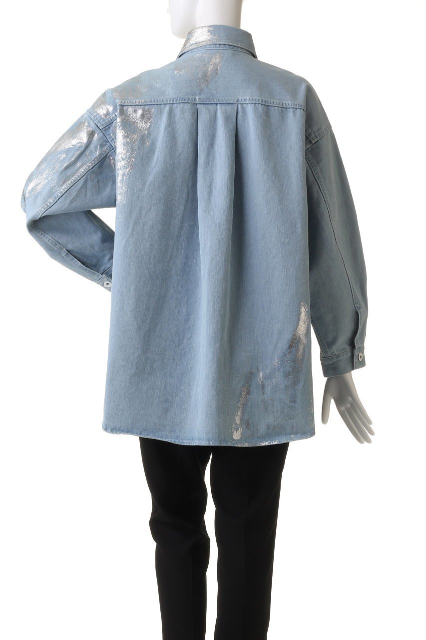 【ヒューエルミュージアム/hueLe Museum】の【STUMBLY】シルバーホイルプリンテッドデニムシャツ 人気、トレンドファッション・服の通販 founy(ファニー) ファッション Fashion レディースファッション Fashion for Women トップス・カットソー Cut & Sew Tops シャツ・ブラウス・オフィスカジュアル Elegant Blouses & Button-Ups スリーブ Sleeve, Long Sleeve / Short Sleeve デニム Denim, Jeans Material パターン Pattern, Design Print プリント Print, Printed Pattern ロング Long, Long-Length other-4|ID: prp329100003892495 ipo3291000000032918556
