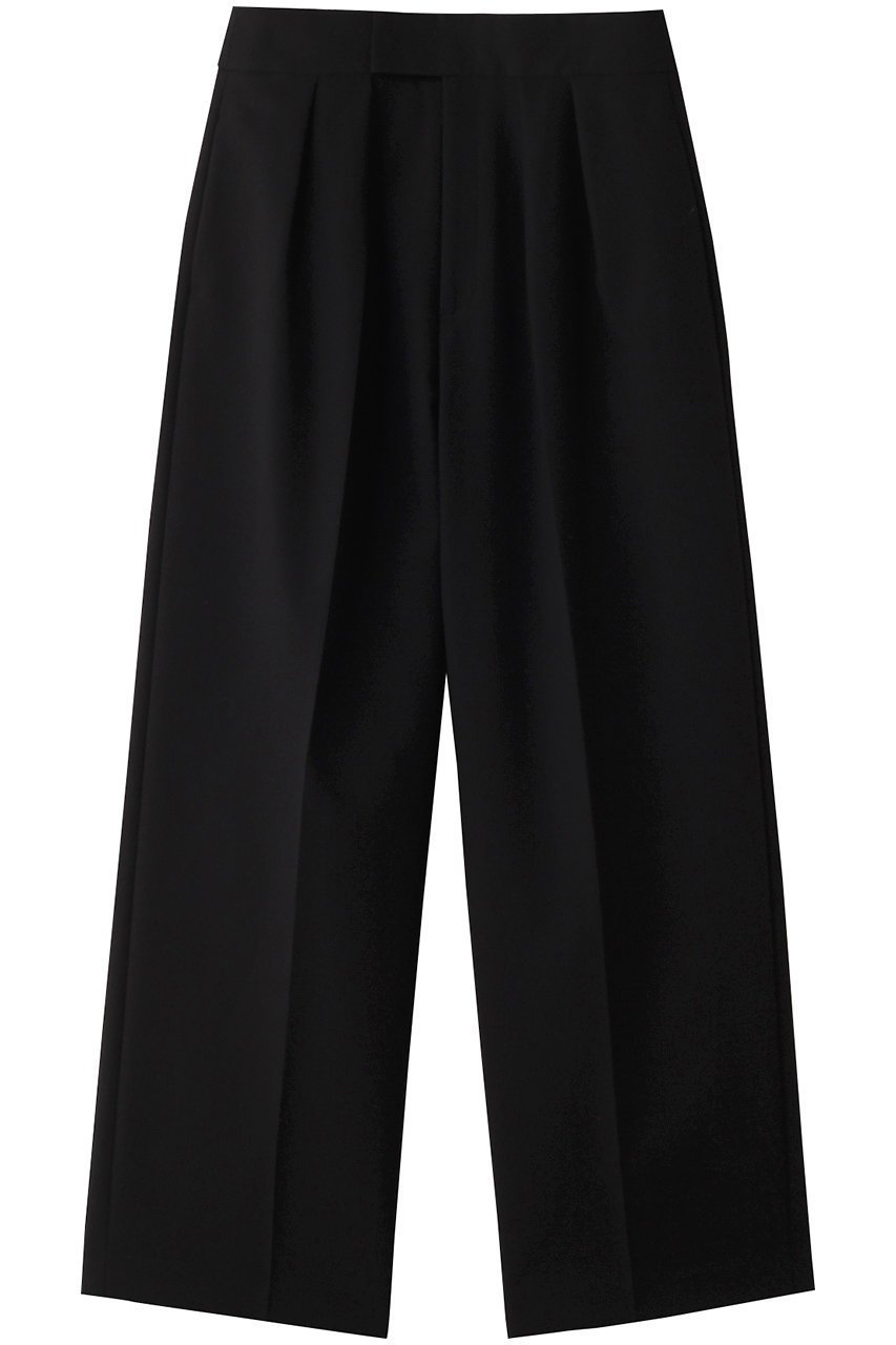 【エステータ/esteta】のコットンダブルクロスワイドシルエットパンツ インテリア・キッズ・メンズ・レディースファッション・服の通販 founy(ファニー) 　ファッション　Fashion　レディースファッション　Fashion for Women　パンツ　Pants & Trousers　なめらか　Smooth, Silky Texture　ロング　Long, Long-Length　ワイド　Wide, Wide Fit　ブラック|ID: prp329100003892501 ipo3291000000032924511
