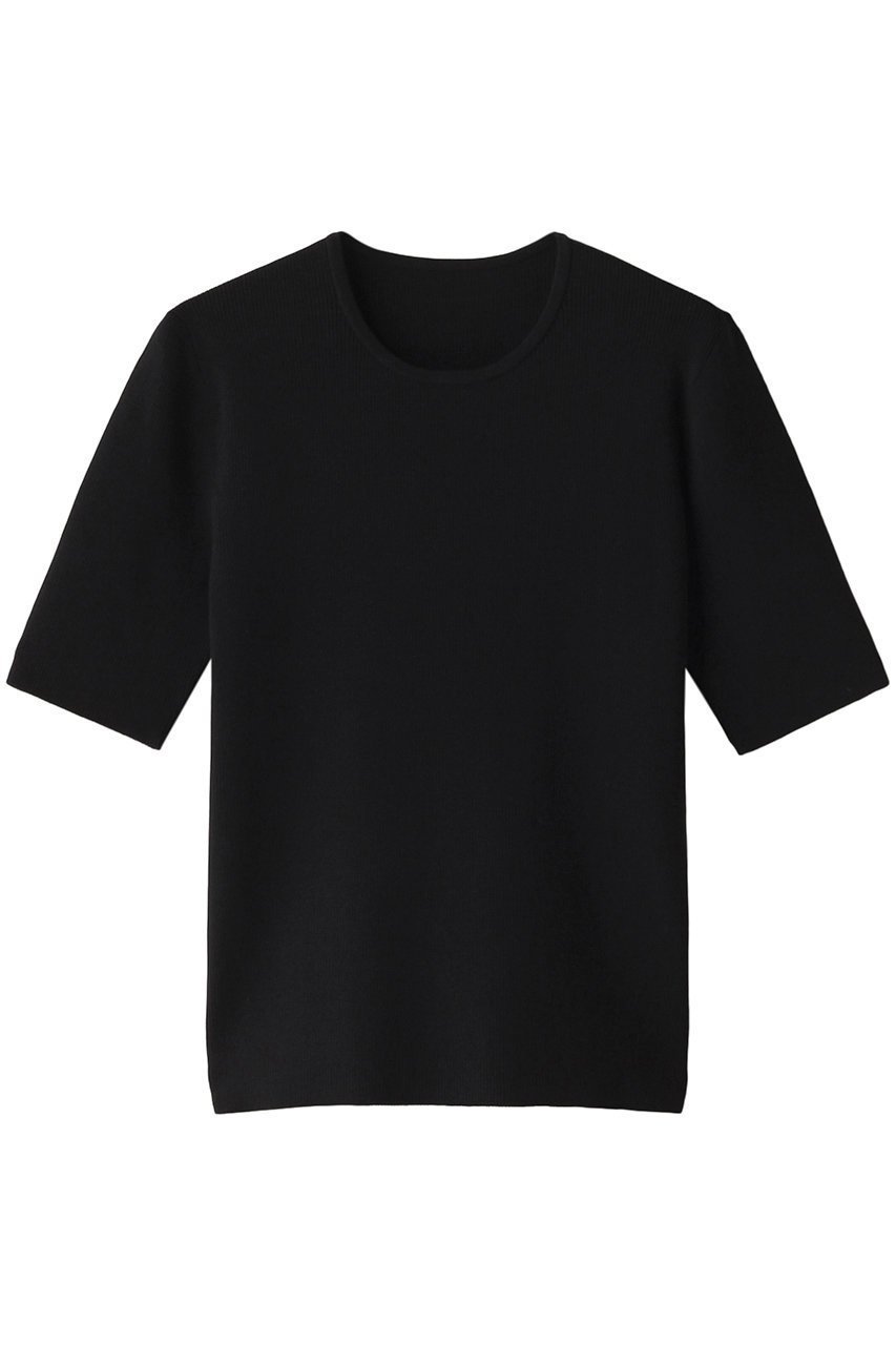 【エステータ/esteta】のコットンシルク5分袖ニット インテリア・キッズ・メンズ・レディースファッション・服の通販 founy(ファニー) 　ファッション　Fashion　レディースファッション　Fashion for Women　トップス・カットソー　Cut & Sew Tops　ニット　Knit Tops & Sweaters　カジュアルプルオーバー・ニットトップス　Pullovers & Knit Tops / Casual Pullovers　インナー　Innerwear　カットソー　Cut and Sewn Top　シルク　Silk, 100% Silk　シンプル　Simple, Minimal　フィット　Fit, Slim Fit　ラグジュアリー　Luxury, Elegant　再入荷　Restock / Back in Stock　半袖　Short Sleeve, Half Sleeve　ブラック|ID: prp329100003892507 ipo3291000000035068018