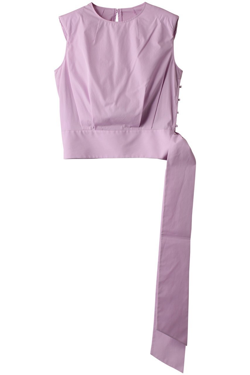 【エステータ/esteta】のTHOMAS MASON ノースリーブブラウス インテリア・キッズ・メンズ・レディースファッション・服の通販 founy(ファニー) ファッション Fashion レディースファッション Fashion for Women トップス・カットソー Cut & Sew Tops キャミソール&ノースリーブ Camisoles & Sleeveless Tops シャツ・ブラウス・オフィスカジュアル Elegant Blouses & Button-Ups なめらか Smooth, Silky Texture シルケット Silket, Silky Cotton ノースリーブ Sleeveless, No-Sleeve リボン Ribbon, Bow 再入荷 Restock / Back in Stock ピンク|ID: prp329100003892508 ipo3291000000035064130