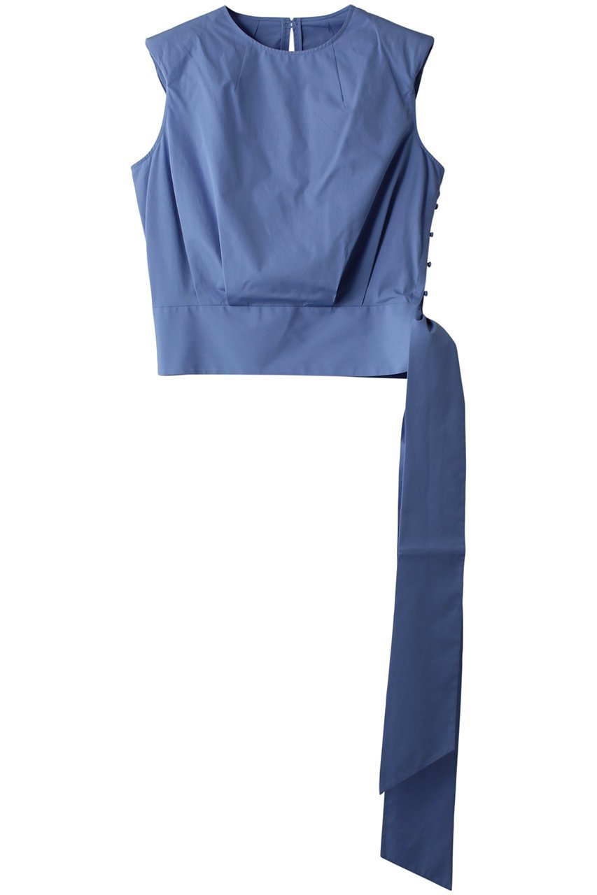 【エステータ/esteta】のTHOMAS MASON ノースリーブブラウス インテリア・キッズ・メンズ・レディースファッション・服の通販 founy(ファニー) ファッション Fashion レディースファッション Fashion for Women トップス・カットソー Cut & Sew Tops キャミソール&ノースリーブ Camisoles & Sleeveless Tops シャツ・ブラウス・オフィスカジュアル Elegant Blouses & Button-Ups なめらか Smooth, Silky Texture シルケット Silket, Silky Cotton ノースリーブ Sleeveless, No-Sleeve リボン Ribbon, Bow 再入荷 Restock / Back in Stock ブルー|ID: prp329100003892508 ipo3291000000035064134