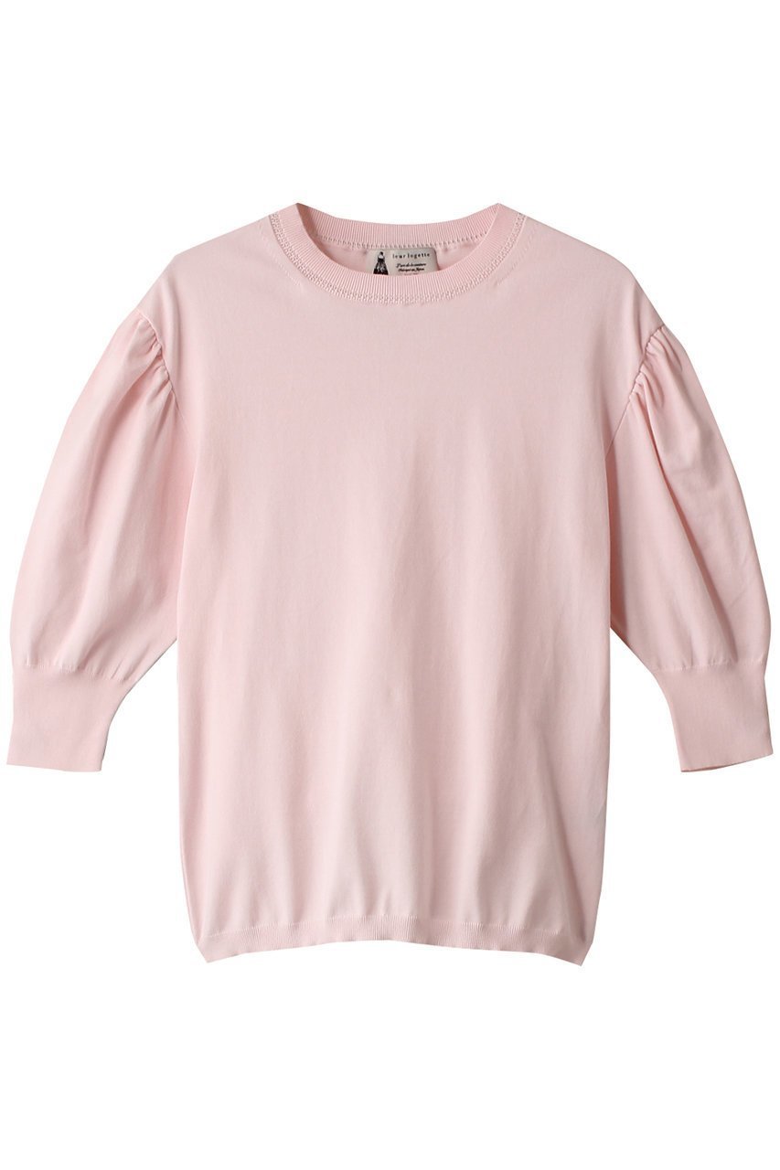【ルール ロジェット/leur logette】のPima cottonボリュームスリーブトップス インテリア・キッズ・メンズ・レディースファッション・服の通販 founy(ファニー) 　ファッション　Fashion　レディースファッション　Fashion for Women　トップス・カットソー　Cut & Sew Tops　ニット　Knit Tops & Sweaters　カジュアルプルオーバー・ニットトップス　Pullovers & Knit Tops / Casual Pullovers　ボリューム袖・フリルスリーブブラウス　Voluminous & Ruffle Sleeves / Puffy Sleeve Tops　イタリア　Italy　フェミニン　Feminine, Girly　ボーダー　Border, Stripe　人気　Popular, Best Seller　定番　Standard, Basic Item　ピンク|ID: prp329100003898812 ipo3291000000032931055
