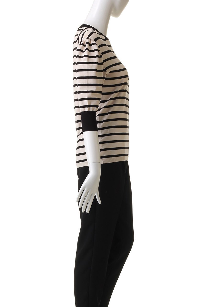 【ルール ロジェット/leur logette】のPima cottonボリュームスリーブトップス 人気、トレンドファッション・服の通販 founy(ファニー) 　ファッション　Fashion　レディースファッション　Fashion for Women　トップス・カットソー　Cut & Sew Tops　ニット　Knit Tops & Sweaters　カジュアルプルオーバー・ニットトップス　Pullovers & Knit Tops / Casual Pullovers　ボリューム袖・フリルスリーブブラウス　Voluminous & Ruffle Sleeves / Puffy Sleeve Tops　イタリア　Italy　フェミニン　Feminine, Girly　ボーダー　Border, Stripe　人気　Popular, Best Seller　定番　Standard, Basic Item　other-3|ID: prp329100003898812 ipo3291000000032931091