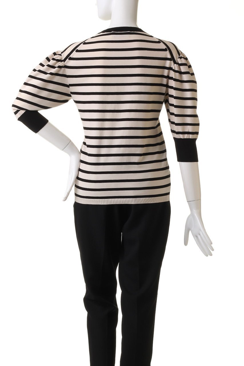 【ルール ロジェット/leur logette】のPima cottonボリュームスリーブトップス 人気、トレンドファッション・服の通販 founy(ファニー) 　ファッション　Fashion　レディースファッション　Fashion for Women　トップス・カットソー　Cut & Sew Tops　ニット　Knit Tops & Sweaters　カジュアルプルオーバー・ニットトップス　Pullovers & Knit Tops / Casual Pullovers　ボリューム袖・フリルスリーブブラウス　Voluminous & Ruffle Sleeves / Puffy Sleeve Tops　イタリア　Italy　フェミニン　Feminine, Girly　ボーダー　Border, Stripe　人気　Popular, Best Seller　定番　Standard, Basic Item　other-4|ID: prp329100003898812 ipo3291000000032931098