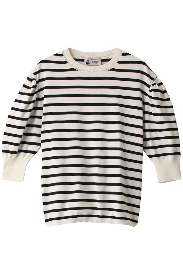 【ルール ロジェット/leur logette】のPima cottonボリュームスリーブトップス インテリア・キッズ・メンズ・レディースファッション・服の通販 founy(ファニー) https://founy.com/ ファッション Fashion レディースファッション Fashion for Women トップス・カットソー Cut & Sew Tops ニット Knit Tops & Sweaters カジュアルプルオーバー・ニットトップス Pullovers & Knit Tops / Casual Pullovers ボリューム袖・フリルスリーブブラウス Voluminous & Ruffle Sleeves / Puffy Sleeve Tops イタリア Italy フェミニン Feminine, Girly ボーダー Border, Stripe 人気 Popular, Best Seller 定番 Standard, Basic Item |ID: prp329100003898812 ipo3291000000033486797