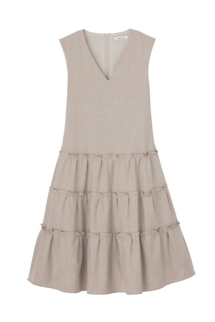 【デイジーリン/DAISY LIN】のDress “Millefeuille V Slim” インテリア・キッズ・メンズ・レディースファッション・服の通販 founy(ファニー) https://founy.com/ ファッション Fashion レディースファッション Ladies' Fashion Online ワンピース Dress ドレス Party Dresses チュニック Tunic ウォッシャブル Washable チュニック Tunic フェミニン Feminine フリル Frills 再入荷 Restock/Back In Stock/Re Arrival |ID: prp329100003898840 ipo3291000000032649215