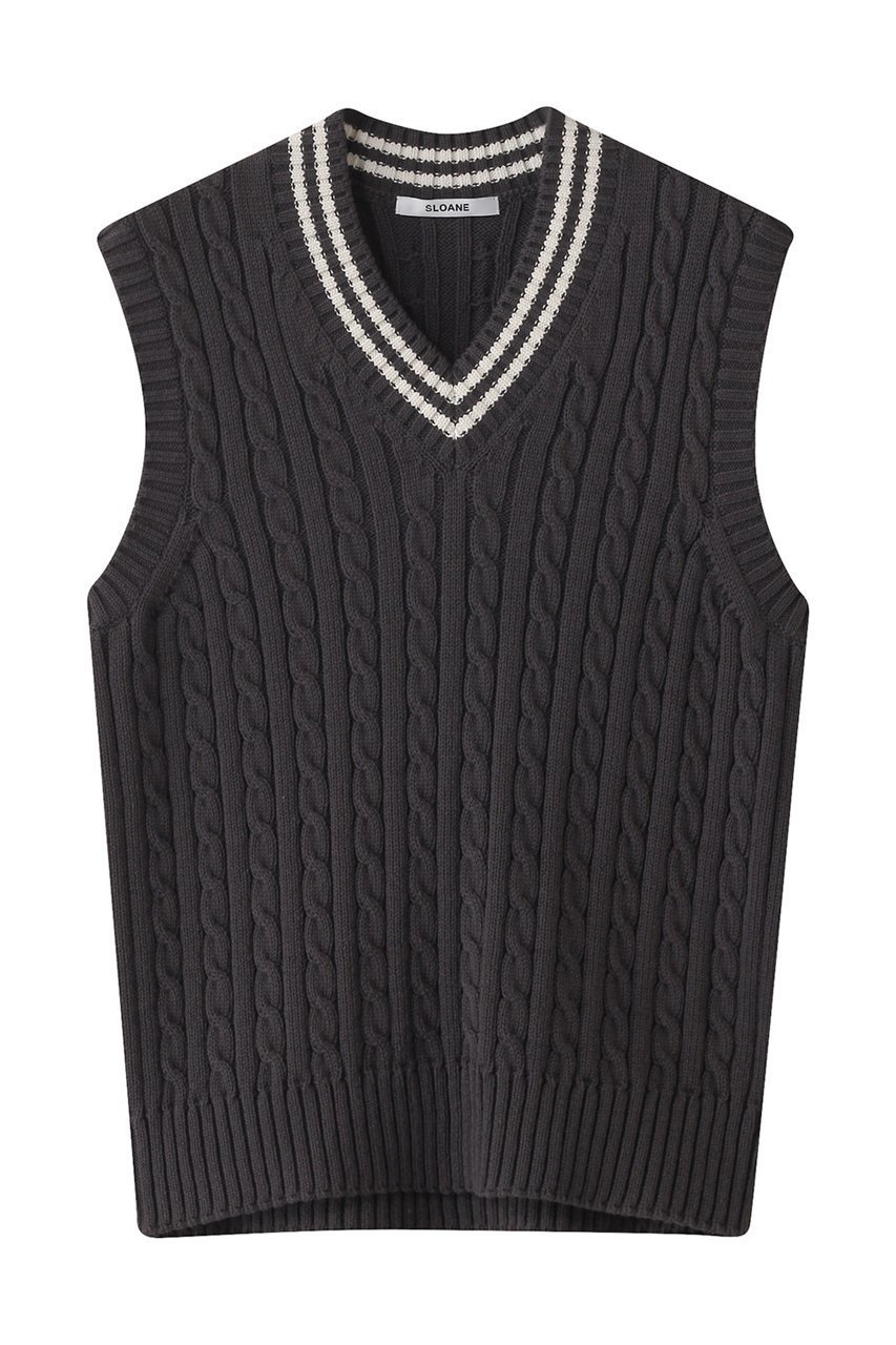【スローン/SLOANE】の5Gチルデン ポリエステル×コットン Vネックベスト 人気、トレンドファッション・服の通販 founy(ファニー) 　ファッション　Fashion　レディースファッション　Fashion for Women　トップス・カットソー　Cut & Sew Tops　ニット　Knit Tops & Sweaters　ベスト&ジレ / 重ね着スタイル　Vests & Gilets　カジュアルプルオーバー・ニットトップス　Pullovers & Knit Tops / Casual Pullovers　Vネックトップス　V-Neck Tops / V-Cut Neckline Shirts　スポーティ　Sporty, Casual Athletic　ベスト　Vest, Waistcoat　エレガント 上品　Elegant　軽量　Lightweight, Ultra Light　 other-1|ID: prp329100003898847 ipo3291000000035690791