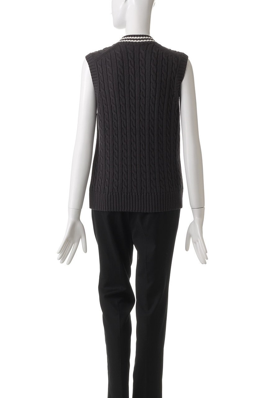 【スローン/SLOANE】の5Gチルデン ポリエステル×コットン Vネックベスト 人気、トレンドファッション・服の通販 founy(ファニー) 　ファッション　Fashion　レディースファッション　Fashion for Women　トップス・カットソー　Cut & Sew Tops　ニット　Knit Tops & Sweaters　ベスト&ジレ / 重ね着スタイル　Vests & Gilets　カジュアルプルオーバー・ニットトップス　Pullovers & Knit Tops / Casual Pullovers　Vネックトップス　V-Neck Tops / V-Cut Neckline Shirts　スポーティ　Sporty, Casual Athletic　ベスト　Vest, Waistcoat　エレガント 上品　Elegant　軽量　Lightweight, Ultra Light　other-4|ID: prp329100003898847 ipo3291000000035690795