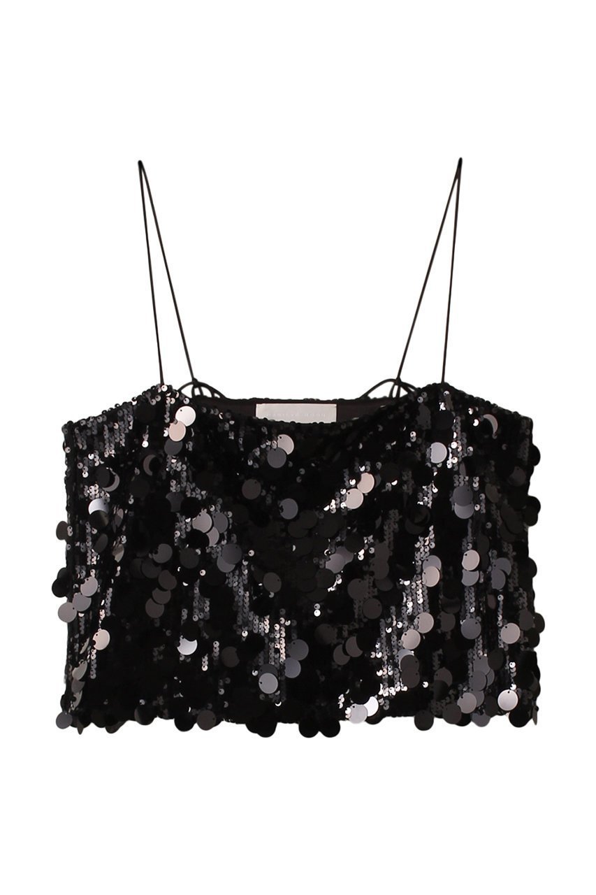 【マリリンムーン/MARILYN MOON】のコントラストシャインスパングルキャミソール インテリア・キッズ・メンズ・レディースファッション・服の通販 founy(ファニー) 　ファッション　Fashion　レディースファッション　Fashion for Women　トップス・カットソー　Cut & Sew Tops　キャミソール&ノースリーブ　Camisoles & Sleeveless Tops　シャツ・ブラウス・オフィスカジュアル　Elegant Blouses & Button-Ups　ロングTシャツ・Tシャツ　Longline T-Shirts & Tees　カットソー・ベーシックTシャツ　Cut-and-Sewn Tops / Stretch Tees & Basics　おすすめ　Recommended / Our Picks　インナー　Innerwear　キャミソール　Camisole, Spaghetti Strap Top　サテン　Satin, Glossy Fabric　シアー　Sheer, See-Through　ストレッチ　Stretch, Stretchy Fabric　スパンコール　Sequins, Sequin Embellishment　タンク　Tank Top, Sleeveless Top　トレンド　Trend, Trending Now　メッシュ　Mesh, Net Fabric　今季　This Season, Current Season　ブラック|ID: prp329100003898856 ipo3291000000035791791