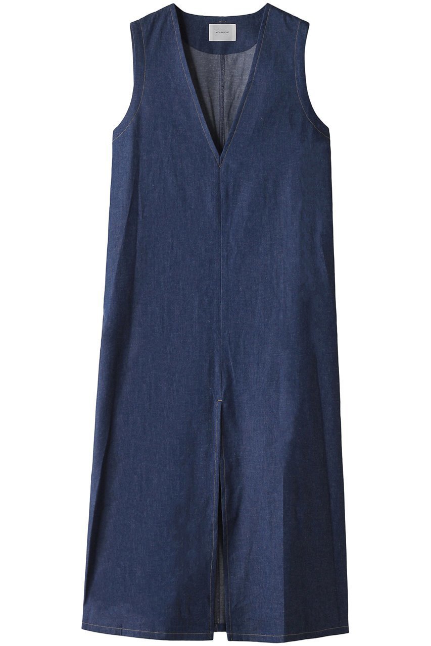 【ミディウミソリッド/MIDIUMISOLID】のdenim front slit OP ワンピース 人気、トレンドファッション・服の通販 founy(ファニー) 　ファッション　Fashion　レディースファッション　WOMEN　ワンピース　Dress　チュニック　Tunic　スリット　Slit　ダメージ　Damage　チュニック　Tunic　デニム　Denim　ハイネック　High Neck　フロント　Front　ロング　Long　夏　Summer　春　Spring　S/S・春夏　Ss・Spring/Summer　A/W・秋冬　Aw・Autumn/Winter・Fw・Fall-Winter　 other-1|ID: prp329100003898987 ipo3291000000029988414