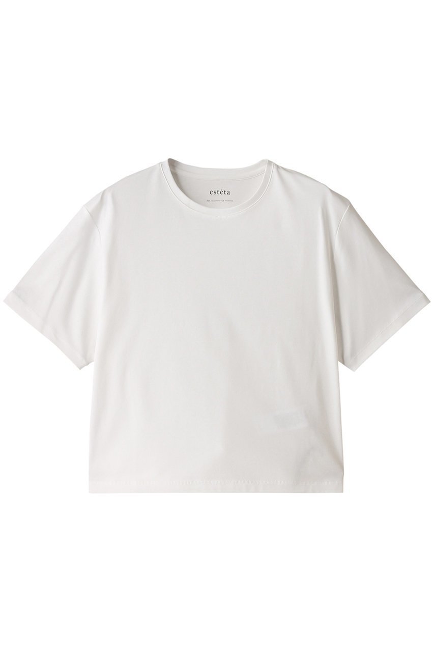 【エステータ/esteta】のスーピマコットンプレミアムジャージー半袖クロップドT 人気、トレンドファッション・服の通販 founy(ファニー) ファッション Fashion レディースファッション Fashion for Women トップス・カットソー Cut & Sew Tops シャツ・ブラウス・オフィスカジュアル Elegant Blouses & Button-Ups ロングTシャツ・Tシャツ Longline T-Shirts & Tees カットソー・ベーシックTシャツ Cut-and-Sewn Tops / Stretch Tees & Basics おすすめ Recommended / Our Picks なめらか Smooth, Silky Texture インナー Innerwear クロップド Cropped, Short Length ショート Short, Short Length ストレッチ Stretch, Stretchy Fabric スリーブ Sleeve, Long Sleeve / Short Sleeve トレンド Trend, Trending Now 半袖 Short Sleeve, Half Sleeve other-1|ID: prp329100003898995 ipo3291000000032865438