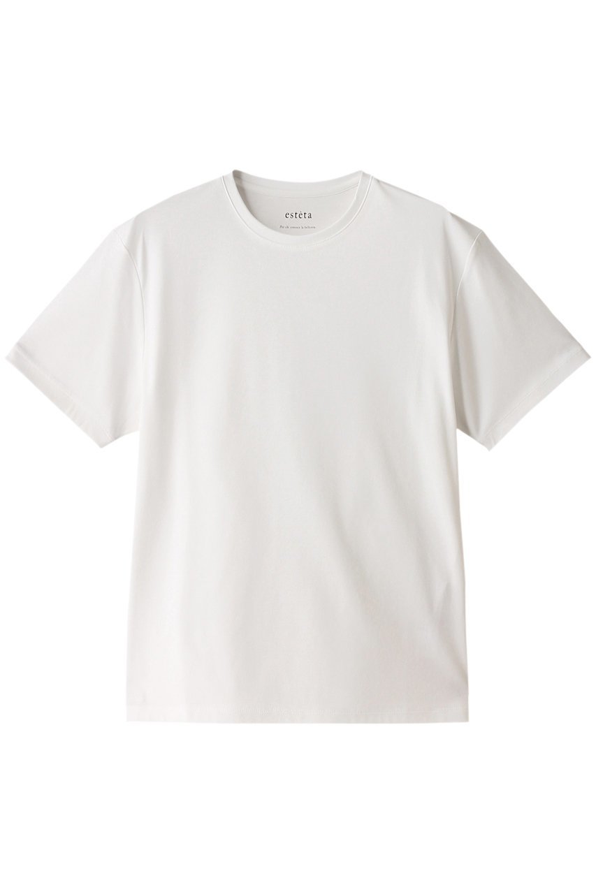 【エステータ/esteta】のスーピマコットンプレミアムジャージー半袖Tシャツ インテリア・キッズ・メンズ・レディースファッション・服の通販 founy(ファニー) 　ファッション　Fashion　レディースファッション　Fashion for Women　トップス・カットソー　Cut & Sew Tops　シャツ・ブラウス・オフィスカジュアル　Elegant Blouses & Button-Ups　ロングTシャツ・Tシャツ　Longline T-Shirts & Tees　カットソー・ベーシックTシャツ　Cut-and-Sewn Tops / Stretch Tees & Basics　おすすめ　Recommended / Our Picks　なめらか　Smooth, Silky Texture　インナー　Innerwear　コンパクト　Compact, Small Size　ショート　Short, Short Length　シンプル　Simple, Minimal　ストレッチ　Stretch, Stretchy Fabric　スリーブ　Sleeve, Long Sleeve / Short Sleeve　リュクス　Luxury, Elegant, High-End, Chic　再入荷　Restock / Back in Stock　半袖　Short Sleeve, Half Sleeve　ホワイト|ID: prp329100003898996 ipo3291000000032863655