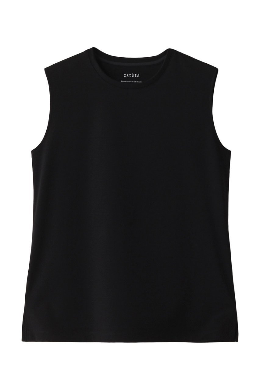 【エステータ/esteta】のスーピマコットンプレミアムジャージーノースリーブ インテリア・キッズ・メンズ・レディースファッション・服の通販 founy(ファニー) ファッション Fashion レディースファッション Fashion for Women トップス・カットソー Cut & Sew Tops キャミソール&ノースリーブ Camisoles & Sleeveless Tops シャツ・ブラウス・オフィスカジュアル Elegant Blouses & Button-Ups ロングTシャツ・Tシャツ Longline T-Shirts & Tees カットソー・ベーシックTシャツ Cut-and-Sewn Tops / Stretch Tees & Basics なめらか Smooth, Silky Texture インナー Innerwear キャミソール Camisole, Spaghetti Strap Top シェイプ Shape, Slim Fit シンプル Simple, Minimal ストレッチ Stretch, Stretchy Fabric タンク Tank Top, Sleeveless Top ノースリーブ Sleeveless, No-Sleeve ブラック|ID: prp329100003898997 ipo3291000000032865495