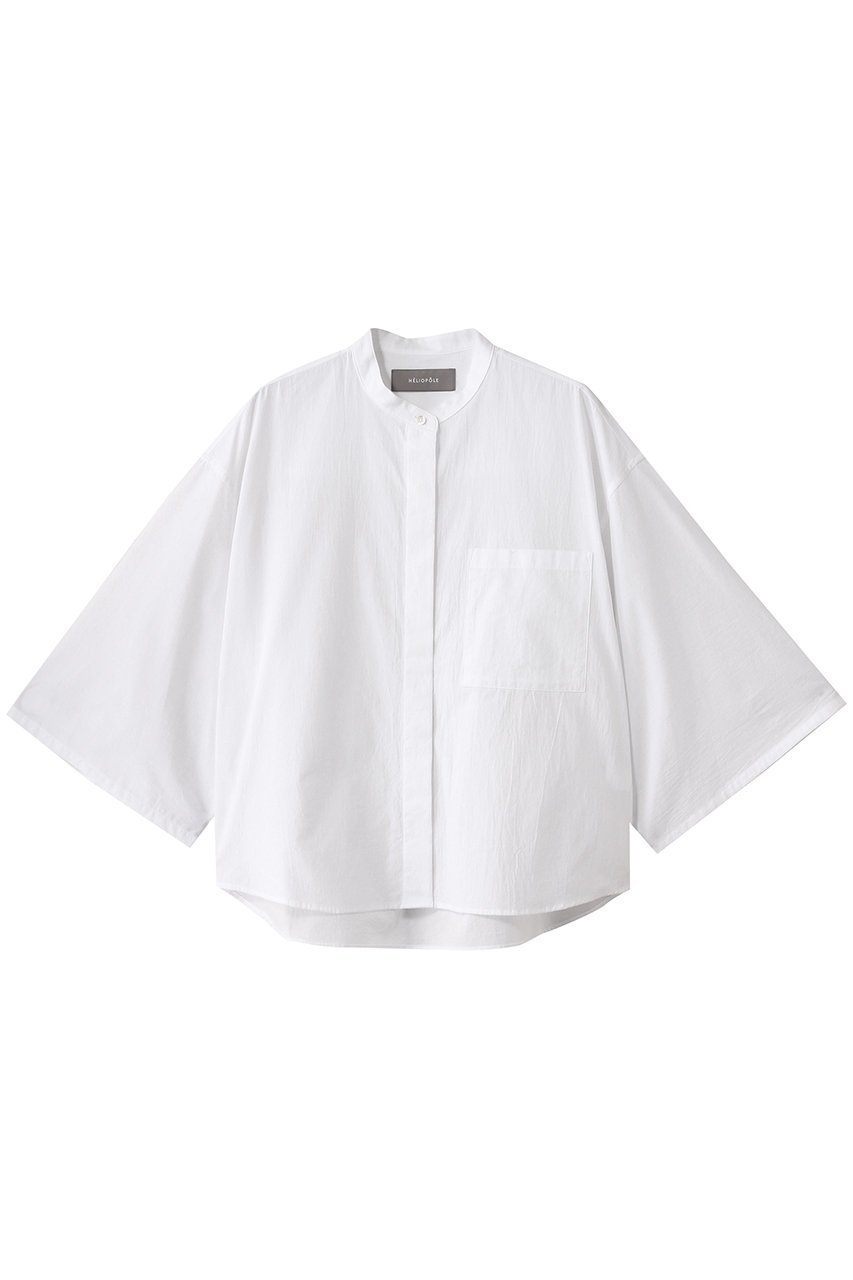 【エリオポール/heliopole】のビッグスリーブシャツ インテリア・キッズ・メンズ・レディースファッション・服の通販 founy(ファウニー) 　ファッション　Fashion　レディースファッション　Fashion for Women　トップス・カットソー　Cut & Sew Tops　シャツ・ブラウス・オフィスカジュアル　Elegant Blouses & Button-Ups　ショート　Short, Short Length　スリーブ　Sleeve, Long Sleeve / Short Sleeve　バランス　Balance, Style Balance　ビッグ　Big, Oversized　フロント　Front, Front Design　再入荷　Restock / Back in Stock　ホワイト|ID: prp329100003899039 ipo3291000000036738672