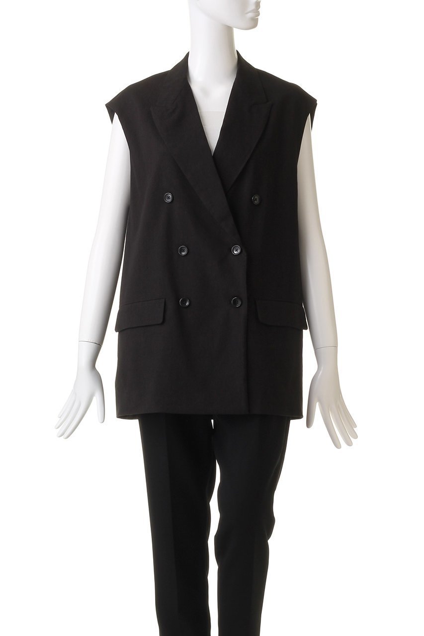 【エリオポール/heliopole】のダブルブレストジレ 人気、トレンドファッション・服の通販 founy(ファニー) 　ファッション　Fashion　レディースファッション　Fashion for Women　アウター　Coat / Outerwear Collection　レディースジャケット・軽アウター　Jackets　ジャケット　Jacket, Outerwear　ストレッチ　Stretch, Stretchy Fabric　ベスト　Vest, Waistcoat　リネン　Linen, Linen Fabric　エレガント 上品　Elegant　夏　Summer　春　Spring　S/S・春夏　SS, Spring/Summer, Warm Season　other-2|ID: prp329100003899043 ipo3291000000035491555