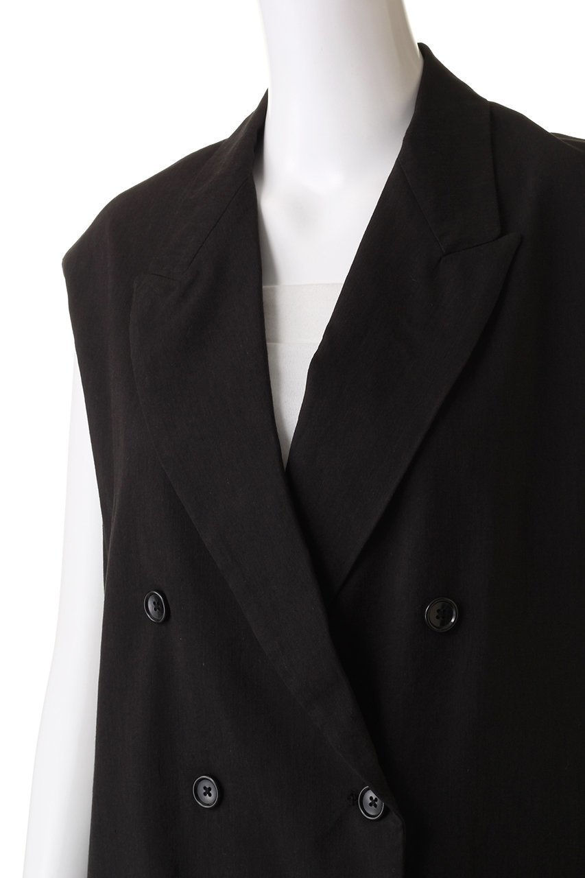 【エリオポール/heliopole】のダブルブレストジレ 人気、トレンドファッション・服の通販 founy(ファニー) 　ファッション　Fashion　レディースファッション　Fashion for Women　アウター　Coat / Outerwear Collection　レディースジャケット・軽アウター　Jackets　ジャケット　Jacket, Outerwear　ストレッチ　Stretch, Stretchy Fabric　ベスト　Vest, Waistcoat　リネン　Linen, Linen Fabric　エレガント 上品　Elegant　夏　Summer　春　Spring　S/S・春夏　SS, Spring/Summer, Warm Season　other-5|ID: prp329100003899043 ipo3291000000035491558