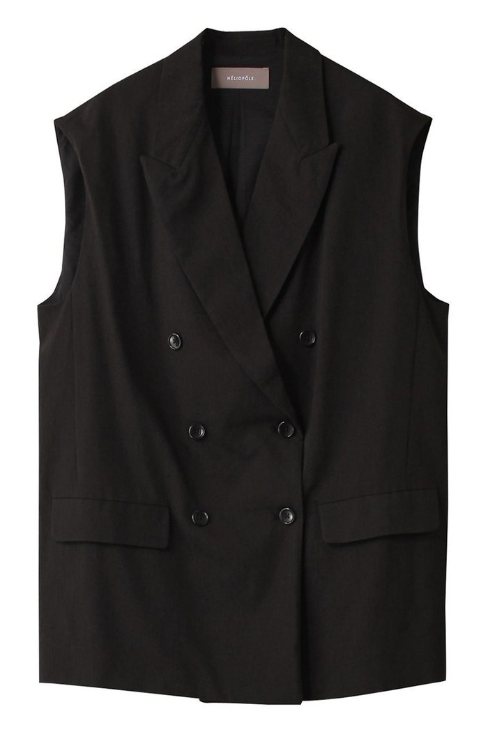 【エリオポール/heliopole】のダブルブレストジレ インテリア・キッズ・メンズ・レディースファッション・服の通販 founy(ファウニー) https://founy.com/ ファッション Fashion レディースファッション Fashion for Women アウター Coat / Outerwear Collection レディースジャケット・軽アウター Jackets ジャケット Jacket, Outerwear ストレッチ Stretch, Stretchy Fabric ベスト Vest, Waistcoat リネン Linen, Linen Fabric エレガント 上品 Elegant 夏 Summer 春 Spring S/S・春夏 SS, Spring/Summer, Warm Season |ID: prp329100003899043 ipo3291000000036530304