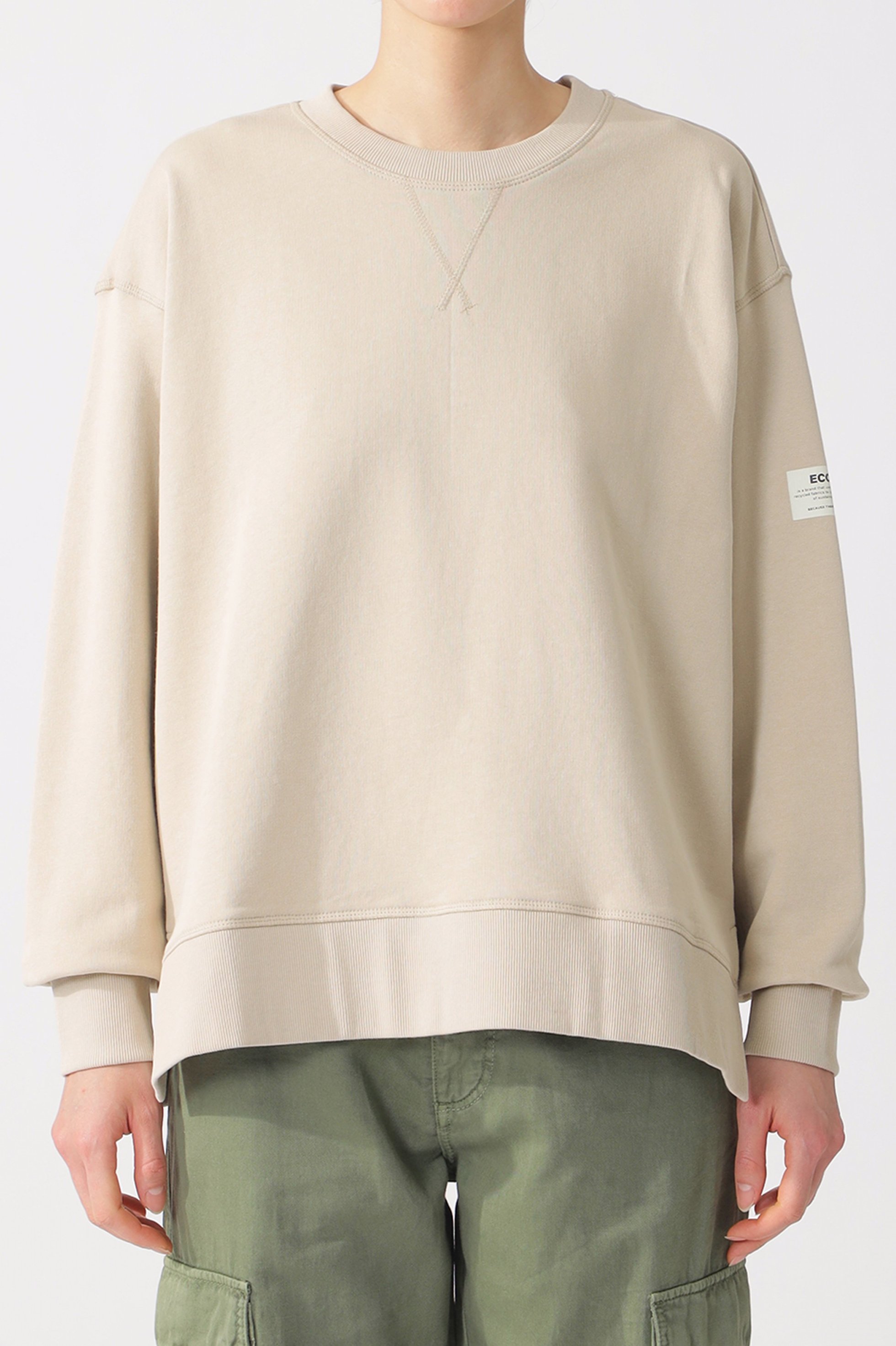 【エコアルフ/ECOALF】のMOSS BECAUSE スウェット インテリア・キッズ・メンズ・レディースファッション・服の通販 founy(ファニー) 　ファッション　Fashion　レディースファッション　Fashion for Women　トップス・カットソー　Cut & Sew Tops　シャツ・ブラウス・オフィスカジュアル　Elegant Blouses & Button-Ups　レディースパーカー・カジュアルフーディー　Casual Hoodies & Sweatshirts　ロングTシャツ・Tシャツ　Longline T-Shirts & Tees　スウェット・クルーネックトップス　Sweatshirts & Crewnecks / Relaxed Fit Sweat Tops　カットソー・ベーシックTシャツ　Cut-and-Sewn Tops / Stretch Tees & Basics　コレクション　Collection, Seasonal Line　スウェット / スエット　Sweatshirt, Sweatwear　トレンド　Trend, Trending Now　プリント　Print, Printed Pattern　リラックス　Relax, Relaxed Fit　ベージュ|ID: prp329100003899053 ipo3291000000032836419