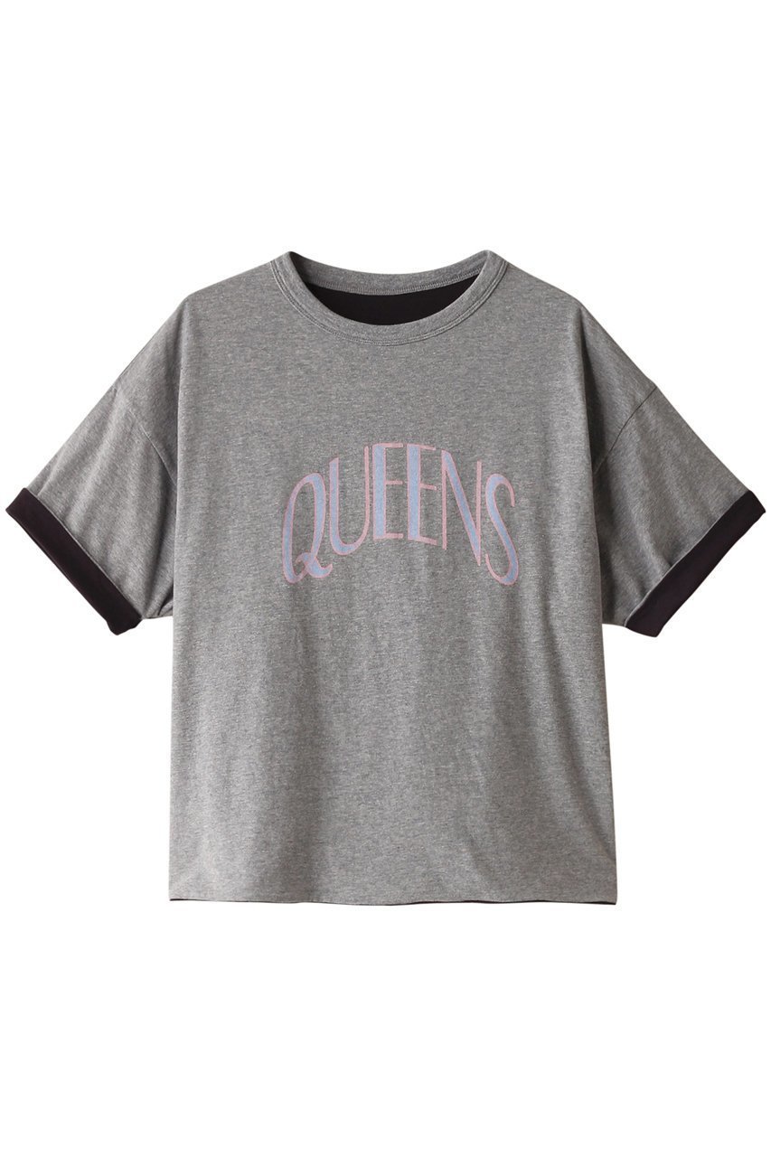 【セント ジョンズ サードクラブ/ST.JOHNS 3RD CLUB】のQUEENS リバーシブルTシャツ インテリア・キッズ・メンズ・レディースファッション・服の通販 founy(ファニー) 　ファッション　Fashion　レディースファッション　WOMEN　トップス・カットソー　Tops/Tshirt　シャツ/ブラウス　Shirts/Blouses　ロング / Tシャツ　T-Shirts　カットソー　Cut and Sewn　ショート　Short　スリーブ　Sleeve　デニム　Denim　バランス　Balance　フロント　Front　ボトム　Bottom　リバーシブル　Reversible　グレー×グレーブラック|ID: prp329100003899082 ipo3291000000029959909