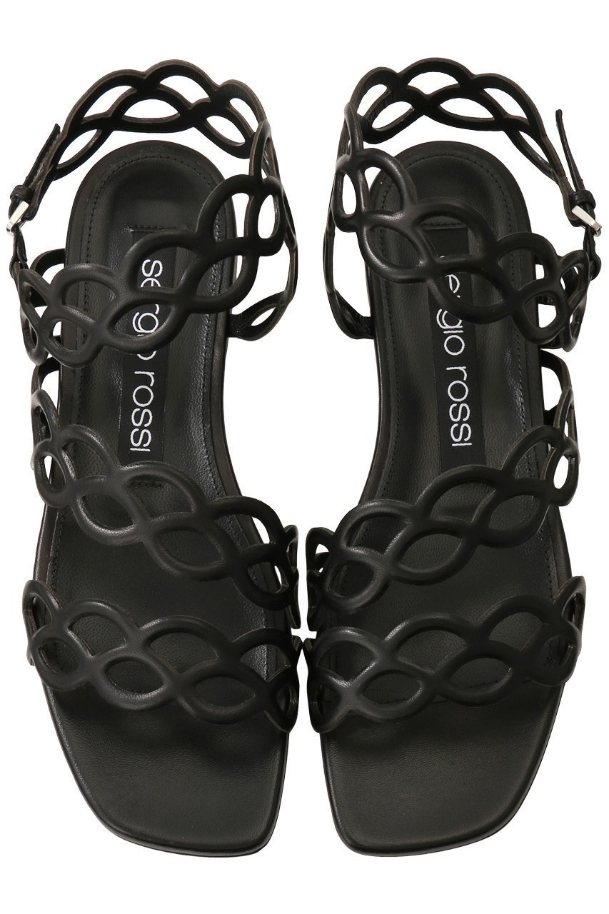 【セルジオ ロッシ/SERGIO ROSSI】のsrMERMAID フラットサンダル インテリア・キッズ・メンズ・レディースファッション・服の通販 founy(ファニー) 　ファッション　Fashion　レディースファッション　Fashion for Women　サンダル　Sandals, Summer Shoes　シューズ　Shoes, Footwear　ストラップサンダル　Strappy Sandals, Strap Sandals　フィット　Fit, Slim Fit　フラット　Flat, Flat Shoes　ラップ　Wrap, Wrap Design　レース　Lace, Lace Fabric　ブラック|ID: prp329100003899123 ipo3291000000036179204