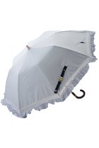【ポロラルフローレン/POLO RALPH LAUREN】の晴雨兼用 先染めストライプ×フリル楽折傘 スカイブルー|ID: prp329100003899197 ipo3291000000032803083