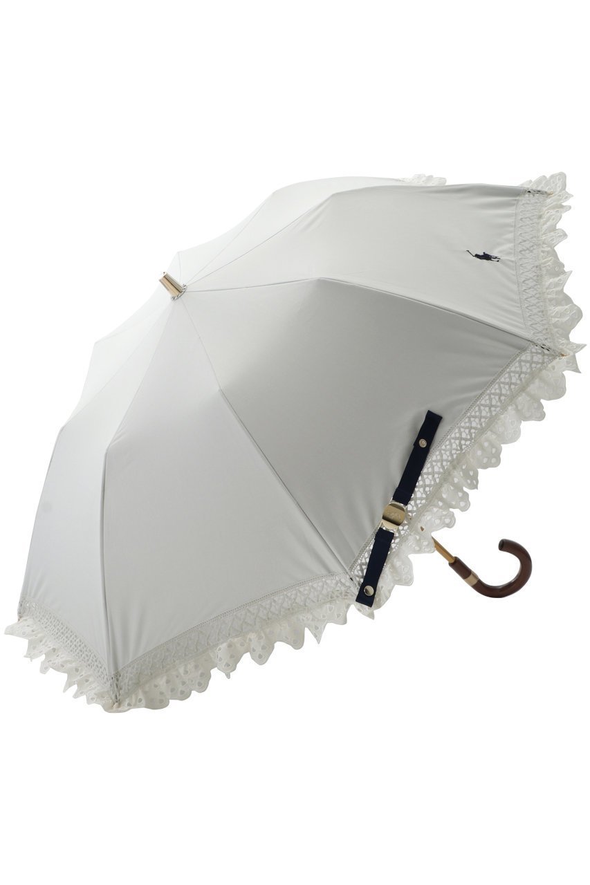 【ポロラルフローレン/POLO RALPH LAUREN】の晴雨兼用 楽折無地×エンブフリル傘 インテリア・キッズ・メンズ・レディースファッション・服の通販 founy(ファニー) 　ファッション　Fashion　レディースファッション　Fashion for Women　レイングッズ・傘・晴雨兼用傘　Umbrellas & Rain Gear　コンパクト　Compact, Small Size　ハンカチ　Handkerchief, Hanky　エレガント 上品　Elegant　今季　This Season, Current Season　傘　Umbrella, Parasol　夏　Summer　時計　Watch, Wristwatch　無地　Plain, Solid Color　ホワイト|ID: prp329100003899198 ipo3291000000032801603
