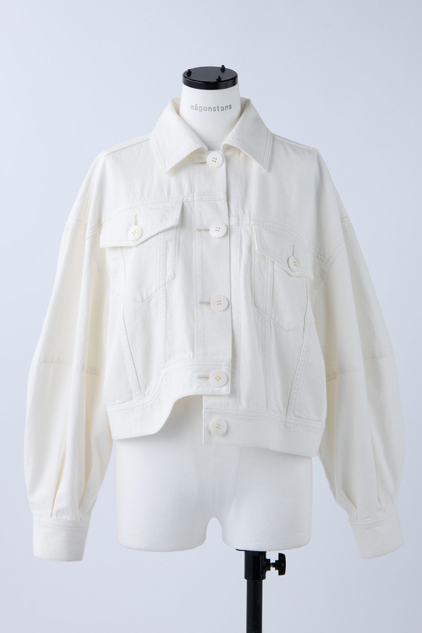 【ナゴンスタンス/nagonstans】のホワイトデニム アシンメクロップドGジャン 人気、トレンドファッション・服の通販 founy(ファニー) 　ファッション　Fashion　レディースファッション　Fashion for Women　アウター　Coat / Outerwear Collection　レディースジャケット・軽アウター　Jackets　ブルゾンジャケット・スポーティアウター　Blouson Jackets　ジャケット　Jacket, Outerwear　セットアップ　Set-Up, Coordinated Outfit　デニム　Denim, Jeans Material　ブルゾン　Blouson, Bomber Jacket　 other-1|ID: prp329100003900204 ipo3291000000032957435