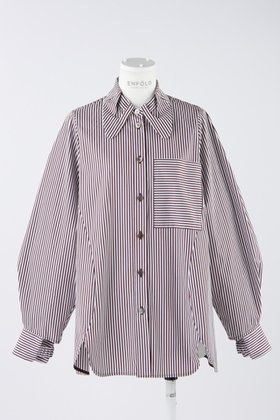 【エンフォルド/ENFOLD】のC/PEストライプ Hole Collar SH/シャツ 人気、トレンドファッション・服の通販 founy(ファニー) ファッション Fashion レディースファッション Fashion for Women トップス・カットソー Cut & Sew Tops シャツ・ブラウス・オフィスカジュアル Elegant Blouses & Button-Ups ストライプ Stripe, Striped Pattern スリーブ Sleeve, Long Sleeve / Short Sleeve タイプライター Typewriter Fabric, Crisp Cotton モチーフ Motif, Design Theme ロング Long, Long-Length |ID:prp329100003900213
