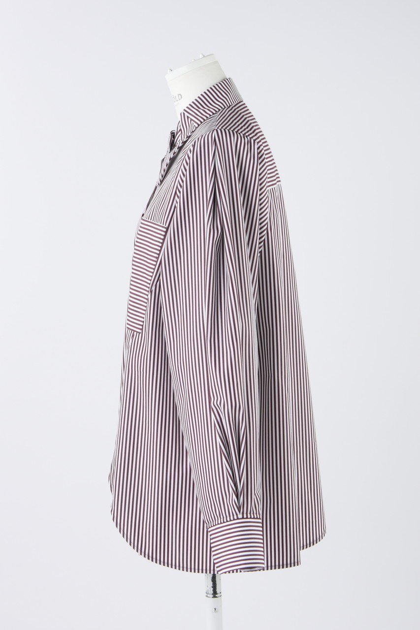 【エンフォルド/ENFOLD】のC/PEストライプ Hole Collar SH/シャツ 人気、トレンドファッション・服の通販 founy(ファニー) 　ファッション　Fashion　レディースファッション　Fashion for Women　トップス・カットソー　Cut & Sew Tops　シャツ・ブラウス・オフィスカジュアル　Elegant Blouses & Button-Ups　ストライプ　Stripe, Striped Pattern　スリーブ　Sleeve, Long Sleeve / Short Sleeve　タイプライター　Typewriter Fabric, Crisp Cotton　モチーフ　Motif, Design Theme　ロング　Long, Long-Length　other-2|ID: prp329100003900213 ipo3291000000032911986