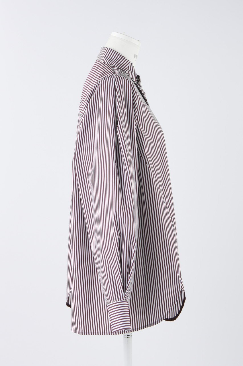 【エンフォルド/ENFOLD】のC/PEストライプ Hole Collar SH/シャツ 人気、トレンドファッション・服の通販 founy(ファニー) 　ファッション　Fashion　レディースファッション　Fashion for Women　トップス・カットソー　Cut & Sew Tops　シャツ・ブラウス・オフィスカジュアル　Elegant Blouses & Button-Ups　ストライプ　Stripe, Striped Pattern　スリーブ　Sleeve, Long Sleeve / Short Sleeve　タイプライター　Typewriter Fabric, Crisp Cotton　モチーフ　Motif, Design Theme　ロング　Long, Long-Length　other-4|ID: prp329100003900213 ipo3291000000032911999