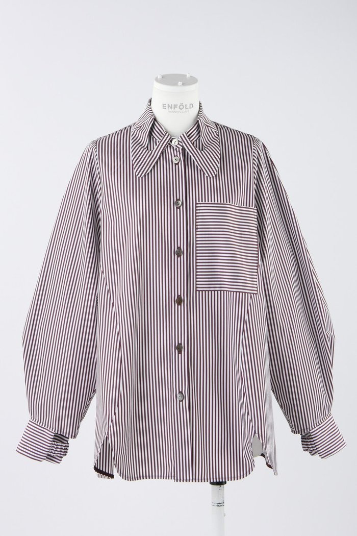 【エンフォルド/ENFOLD】のC/PEストライプ Hole Collar SH/シャツ インテリア・キッズ・メンズ・レディースファッション・服の通販 founy(ファニー) https://founy.com/ ファッション Fashion レディースファッション Fashion for Women トップス・カットソー Cut & Sew Tops シャツ・ブラウス・オフィスカジュアル Elegant Blouses & Button-Ups ストライプ Stripe, Striped Pattern スリーブ Sleeve, Long Sleeve / Short Sleeve タイプライター Typewriter Fabric, Crisp Cotton モチーフ Motif, Design Theme ロング Long, Long-Length |ID: prp329100003900213 ipo3291000000036401740