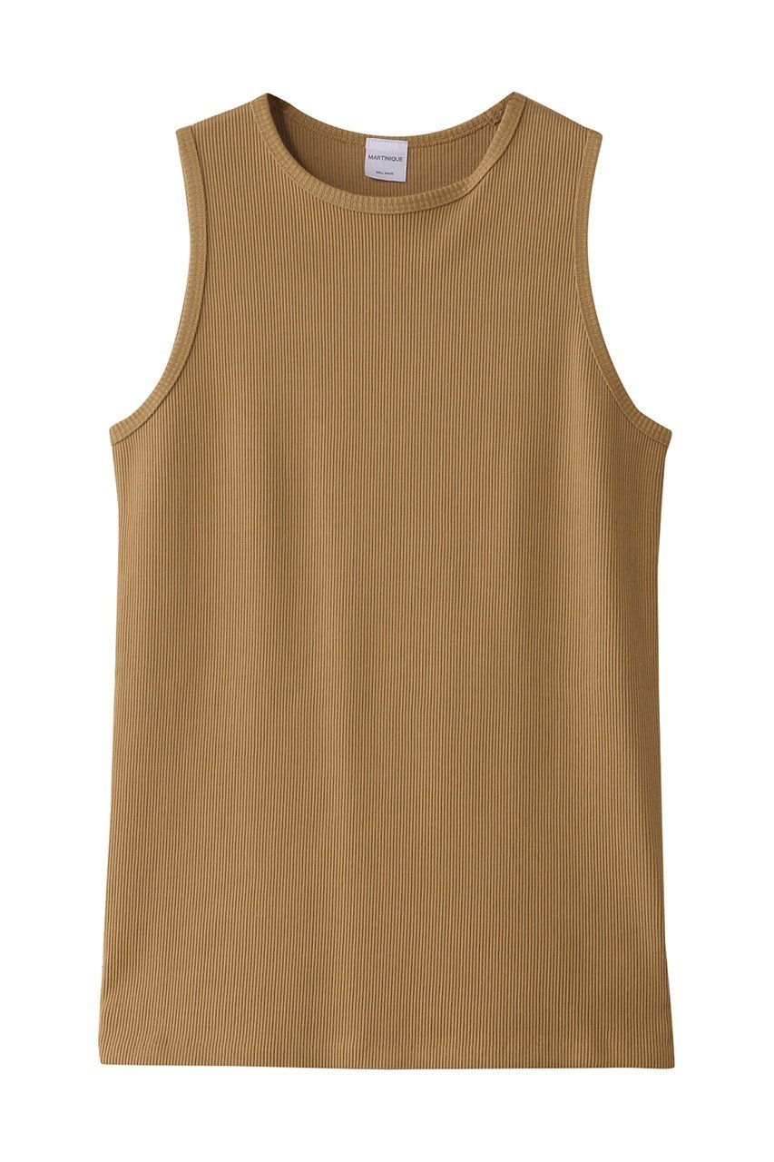 【マルティニーク/martinique】のリブタンクトップ インテリア・キッズ・メンズ・レディースファッション・服の通販 founy(ファニー) 　ファッション　Fashion　レディースファッション　Fashion for Women　トップス・カットソー　Cut & Sew Tops　キャミソール&ノースリーブ　Camisoles & Sleeveless Tops　シャツ・ブラウス・オフィスカジュアル　Elegant Blouses & Button-Ups　ロングTシャツ・Tシャツ　Longline T-Shirts & Tees　カットソー・ベーシックTシャツ　Cut-and-Sewn Tops / Stretch Tees & Basics　インナー　Innerwear　キャミソール　Camisole, Spaghetti Strap Top　シンプル　Simple, Minimal　ジャケット　Jacket, Outerwear　タンク　Tank Top, Sleeveless Top　フィット　Fit, Slim Fit　ベーシック　Basic, Essential　エレガント 上品　Elegant　キャメル|ID: prp329100003901412 ipo3291000000032852535