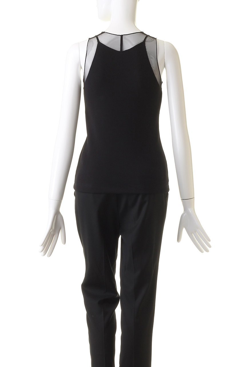 【マルティニーク/martinique】のリブチュールタンク 人気、トレンドファッション・服の通販 founy(ファニー) 　ファッション　Fashion　レディースファッション　Fashion for Women　トップス・カットソー　Cut & Sew Tops　キャミソール&ノースリーブ　Camisoles & Sleeveless Tops　シャツ・ブラウス・オフィスカジュアル　Elegant Blouses & Button-Ups　ロングTシャツ・Tシャツ　Longline T-Shirts & Tees　カットソー・ベーシックTシャツ　Cut-and-Sewn Tops / Stretch Tees & Basics　インナー　Innerwear　キャミソール　Camisole, Spaghetti Strap Top　シアー　Sheer, See-Through　タンク　Tank Top, Sleeveless Top　チュール　Tulip, Tulip Motif　ドッキング　Docking, Mixed Material　フィット　Fit, Slim Fit　other-4|ID: prp329100003901416 ipo3291000000032938909
