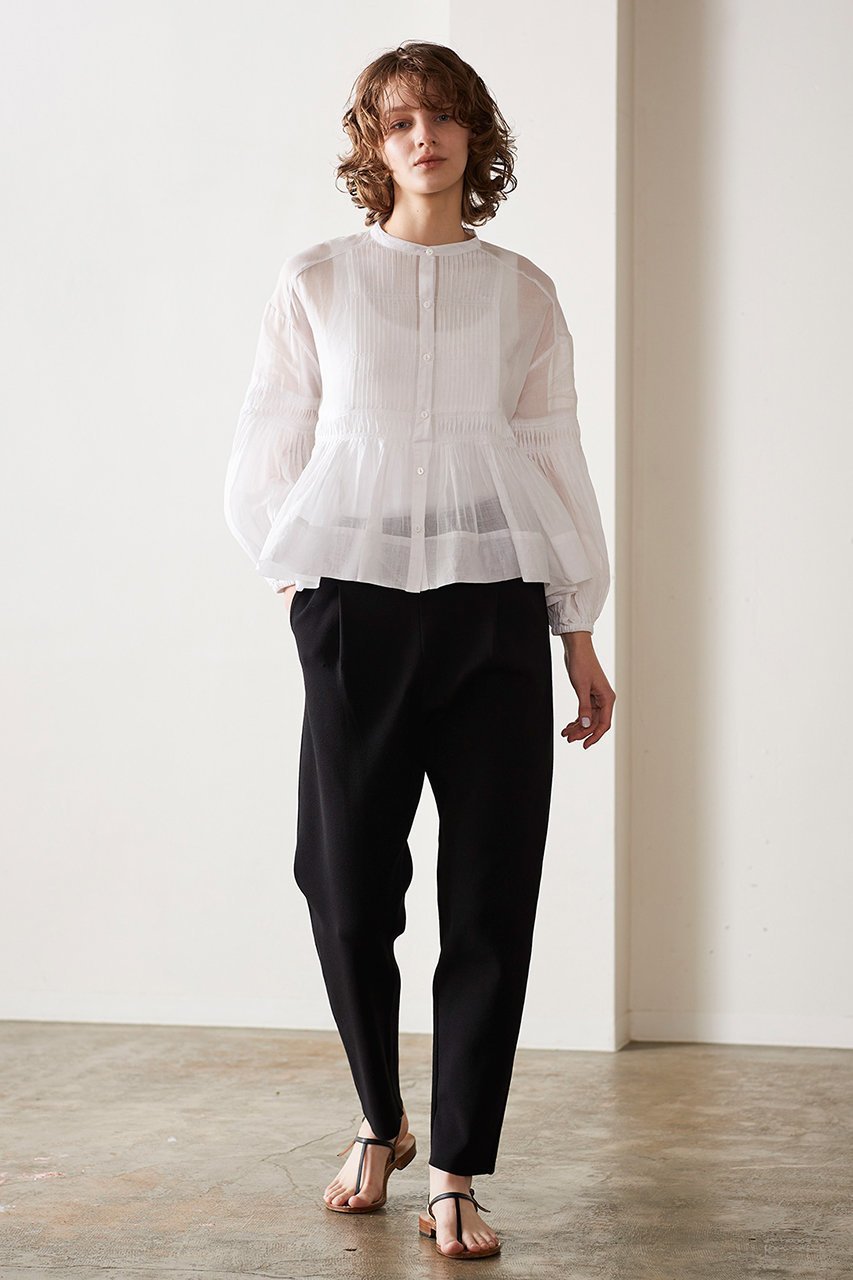 【マリリンムーン/MARILYN MOON】のタックテクニックシアーコットンブラウス 人気、トレンドファッション・服の通販 founy(ファニー) 　ファッション　Fashion　レディースファッション　WOMEN　トップス・カットソー　Tops/Tshirt　シャツ/ブラウス　Shirts/Blouses　おすすめ　Recommend　インド　India　インナー　Inner　サマー　Summer　シアー　Sheer　スリーブ　Sleeve　ハンド　Hand　フェミニン　Feminine　フレア　Flare　ロング　Long　other-6|ID: prp329100003903609 ipo3291000000031373859