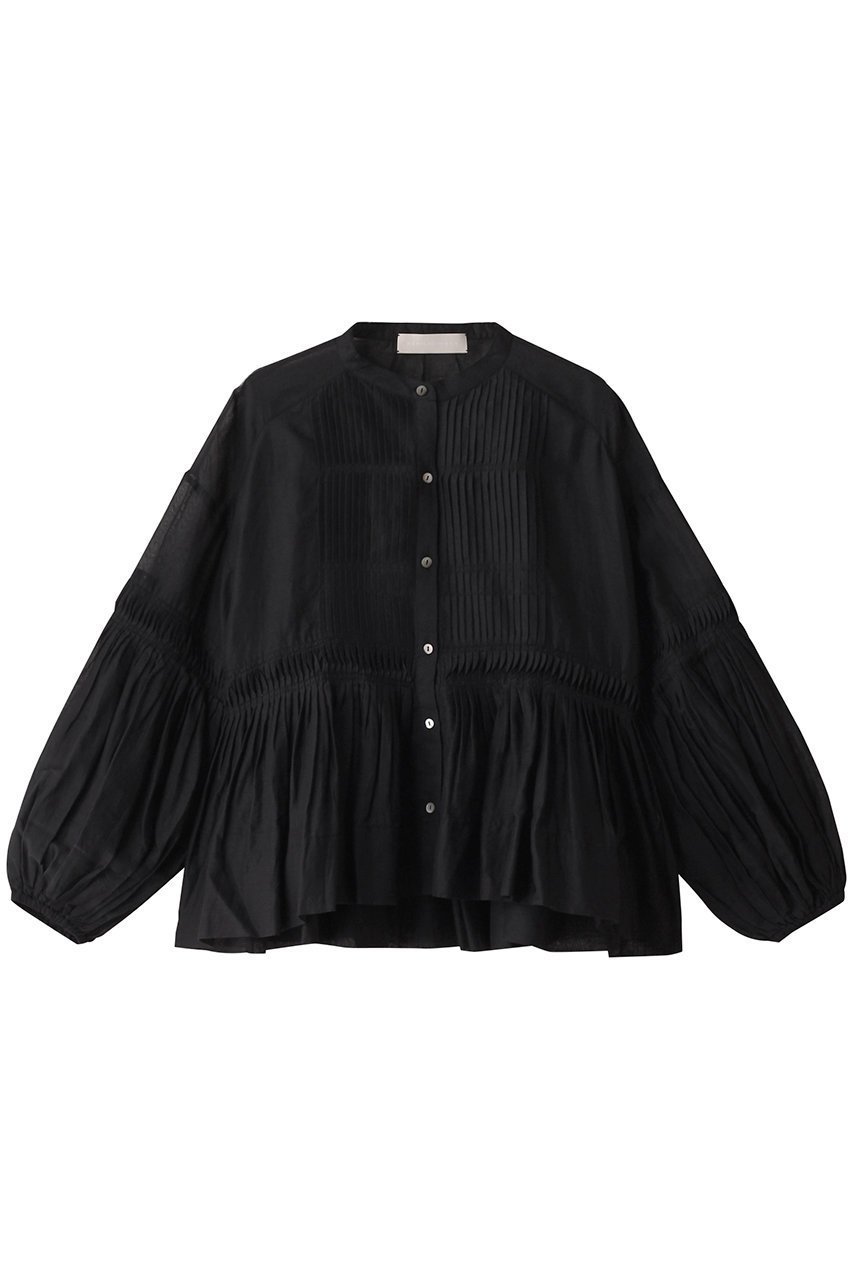 【マリリンムーン/MARILYN MOON】のタックテクニックシアーコットンブラウス インテリア・キッズ・メンズ・レディースファッション・服の通販 founy(ファニー) 　ファッション　Fashion　レディースファッション　Fashion for Women　トップス・カットソー　Cut & Sew Tops　シャツ・ブラウス・オフィスカジュアル　Elegant Blouses & Button-Ups　おすすめ　Recommended / Our Picks　インド　Indian Textile　インナー　Innerwear　サマー　Summer, Summer Style　シアー　Sheer, See-Through　スリーブ　Sleeve, Long Sleeve / Short Sleeve　ハンド　Hand, Handmade　フェミニン　Feminine, Girly　フレア　Flare, Flared　ロング　Long, Long-Length　ブラック|ID: prp329100003903609 ipo3291000000032908898