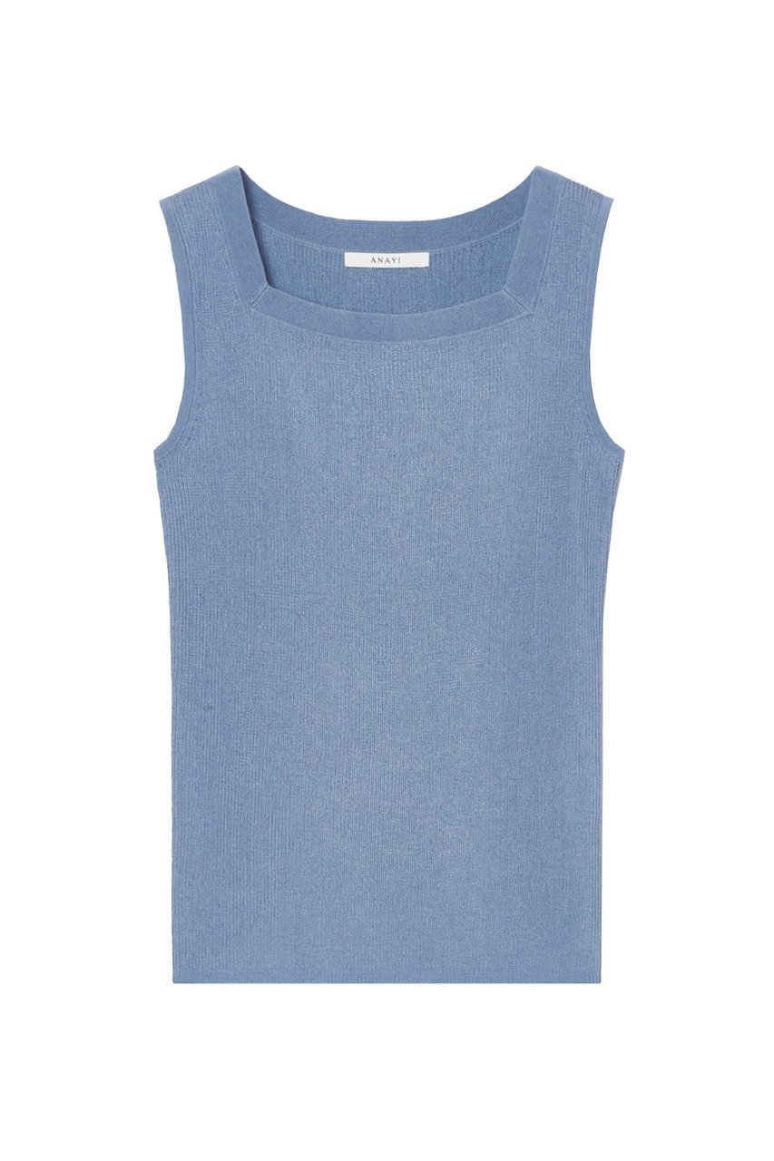 【アナイ/ANAYI】のアセテートポリエステルスクエア プルオーバー インテリア・キッズ・メンズ・レディースファッション・服の通販 founy(ファニー) ファッション Fashion レディースファッション Fashion for Women トップス・カットソー Cut & Sew Tops ニット Knit Tops & Sweaters カジュアルプルオーバー・ニットトップス Pullovers & Knit Tops / Casual Pullovers インナー Innerwear カーディガン Cardigan, Knitwear コンパクト Compact, Small Size シンプル Simple, Minimal スクエア Square, Square Shape ノースリーブ Sleeveless, No-Sleeve 人気 Popular, Best Seller 定番 Standard, Basic Item ブルー|ID: prp329100003903669 ipo3291000000033705724