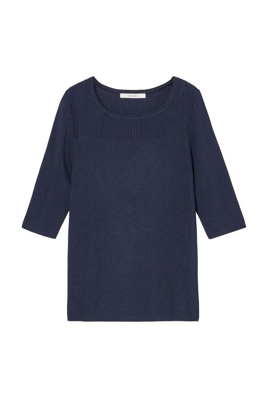 【アナイ/ANAYI】のアセテートポリエステル半袖 プルオーバー インテリア・キッズ・メンズ・レディースファッション・服の通販 founy(ファニー) ファッション Fashion レディースファッション Fashion for Women トップス・カットソー Cut & Sew Tops ニット Knit Tops & Sweaters カジュアルプルオーバー・ニットトップス Pullovers & Knit Tops / Casual Pullovers インナー Innerwear コンパクト Compact, Small Size 人気 Popular, Best Seller 半袖 Short Sleeve, Half Sleeve 定番 Standard, Basic Item ネイビー|ID: prp329100003903670 ipo3291000000033705730